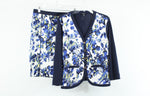 Rafaella Blue Floral 2 Piece Cardigan (L) & Skirt (8 Petite) Set