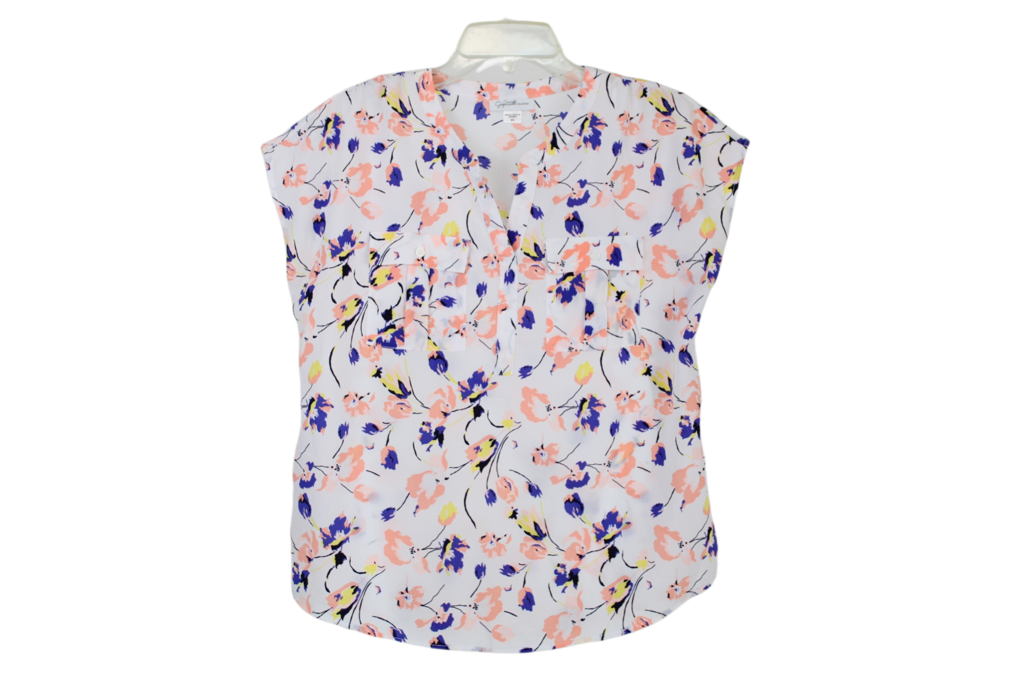 Jaclyn Smith White Floral Blouse | S