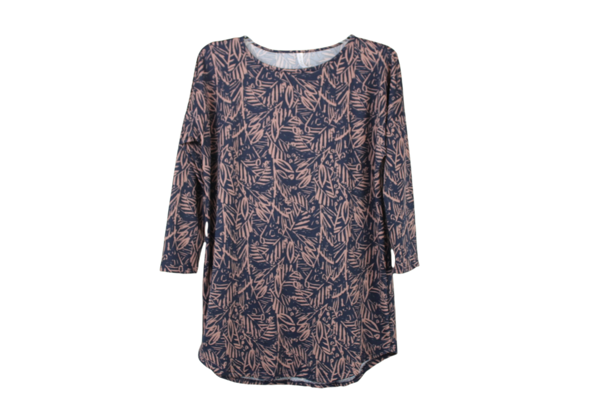 Honey & Lace Blue & Brown Patterned Top | L