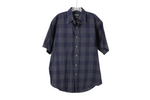 Van Heusen Blue Plaid Button Down Shirt | M