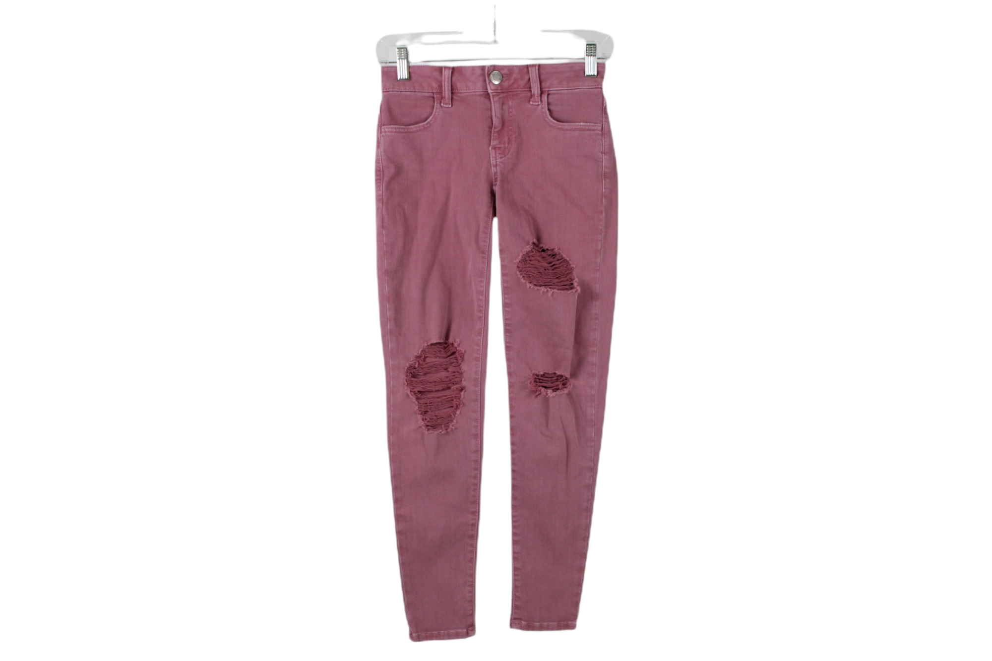American Eagle Pink Distressed Ne(X)t Level Stretch Jeans | 0 Short