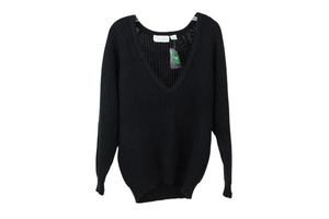 NEW Extra Shenanigans Black Acrylic Sweater | M