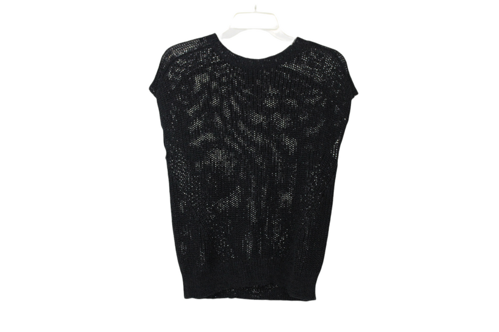 Ann Taylor Black Sweater Vest | L