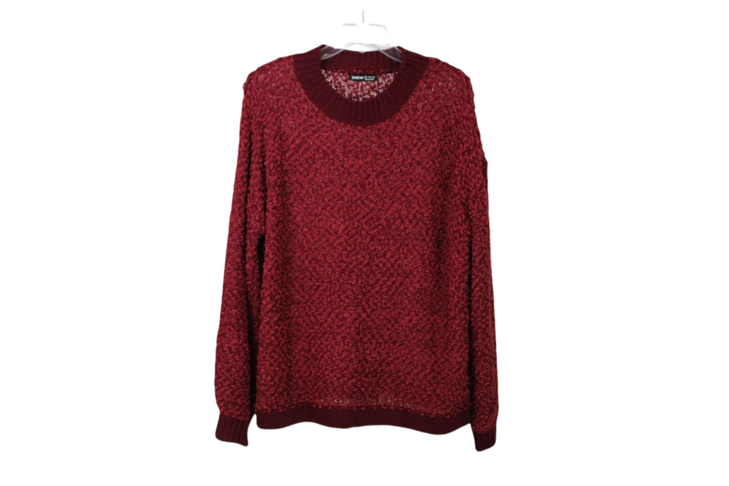 Shein Red Oversized Knit Sweater | S