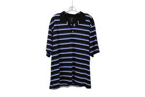 George Black Striped Polo Shirt | XL