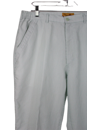 Haband's Gold Coast Blue Striped Crop Pants | 36X37