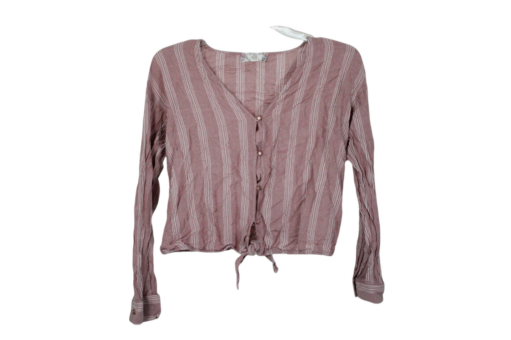 Pink Rose Striped Blouse | S