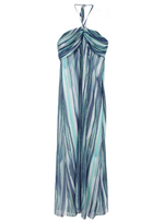 Lauren Conrad Blue Striped Halter Maxi Dress | 10