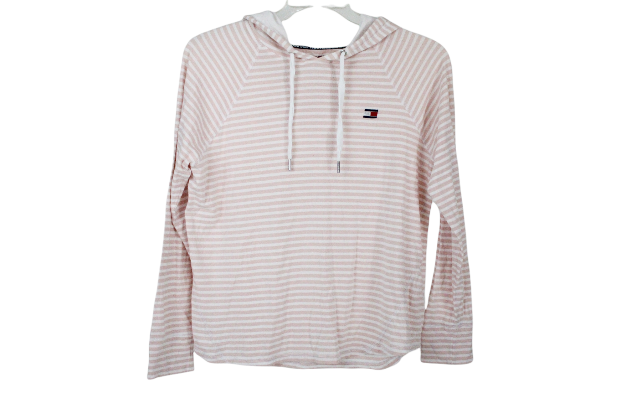 Tommy Hilfiger Sport Pink Stripe Hooded Shirt | M
