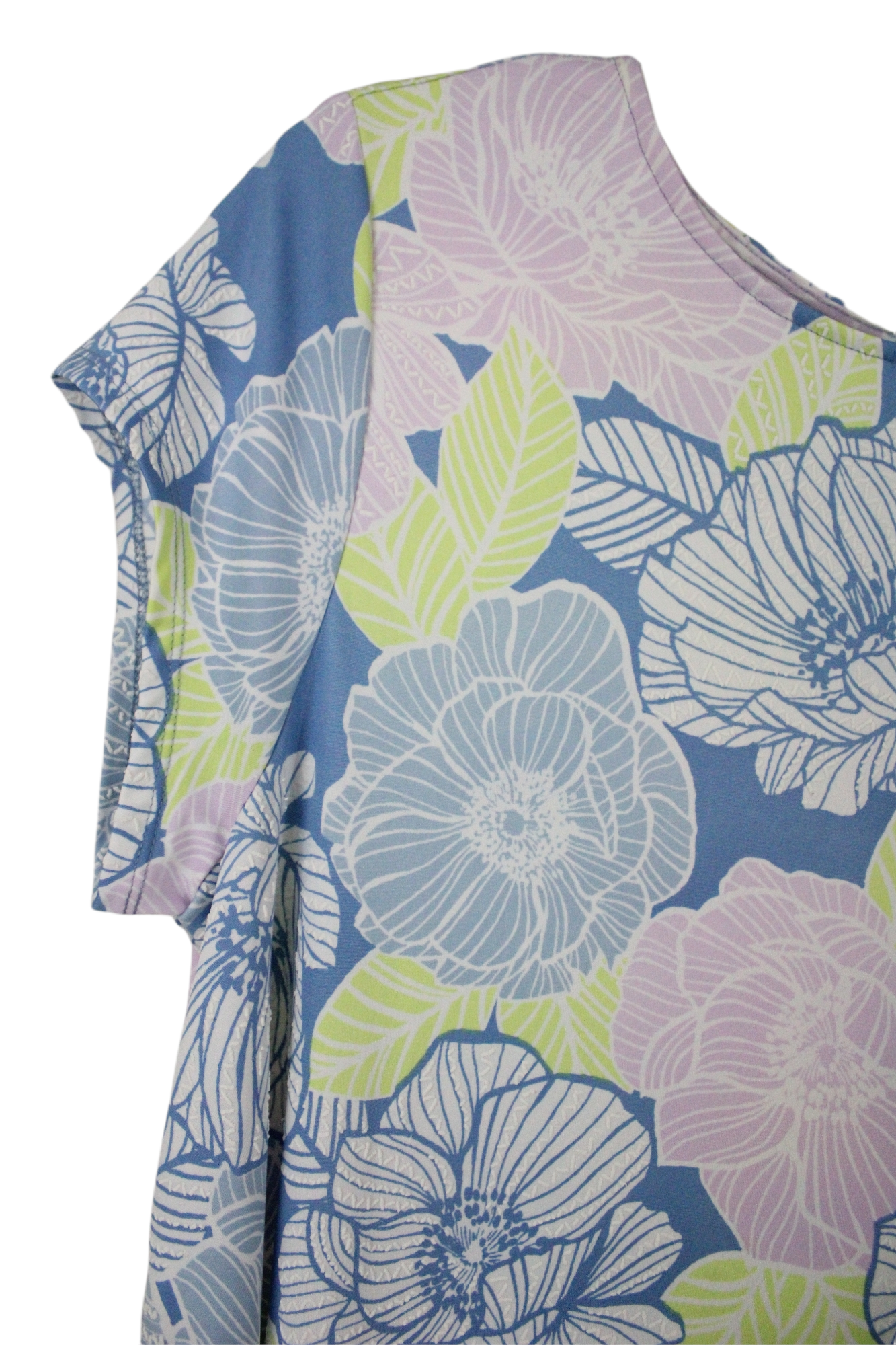 Ruby Rd. Blue Floral Textured Dress | XL