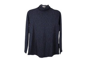 Susan Graver Weekend Blue Ribbed Sweater | M