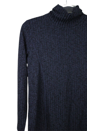 Susan Graver Weekend Blue Ribbed Sweater | M