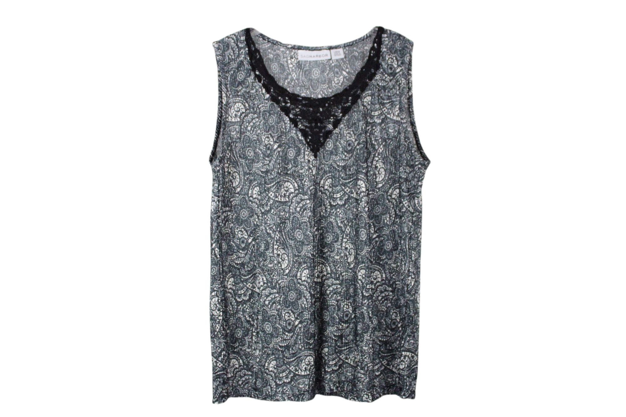 Sag Harbor Pleated Paisley Top | L