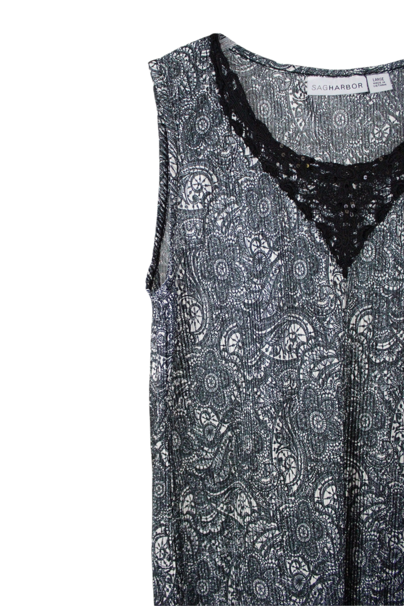 Sag Harbor Pleated Paisley Top | L