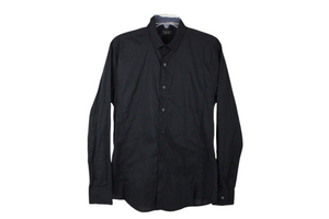 Blue Man Black Button Down | L