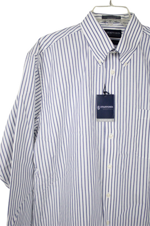 NEW Stafford Essentials Classic Fit The Blazer Shirt | 17 32-33