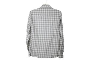 NEW Garnet Hill Gray Gingham Button Down | 12