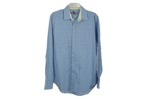 Robert Graham X Tailored Fit Blue Plaid Shirt | L