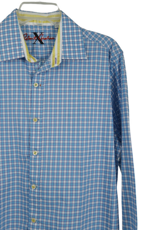 Robert Graham X Tailored Fit Blue Plaid Shirt | L