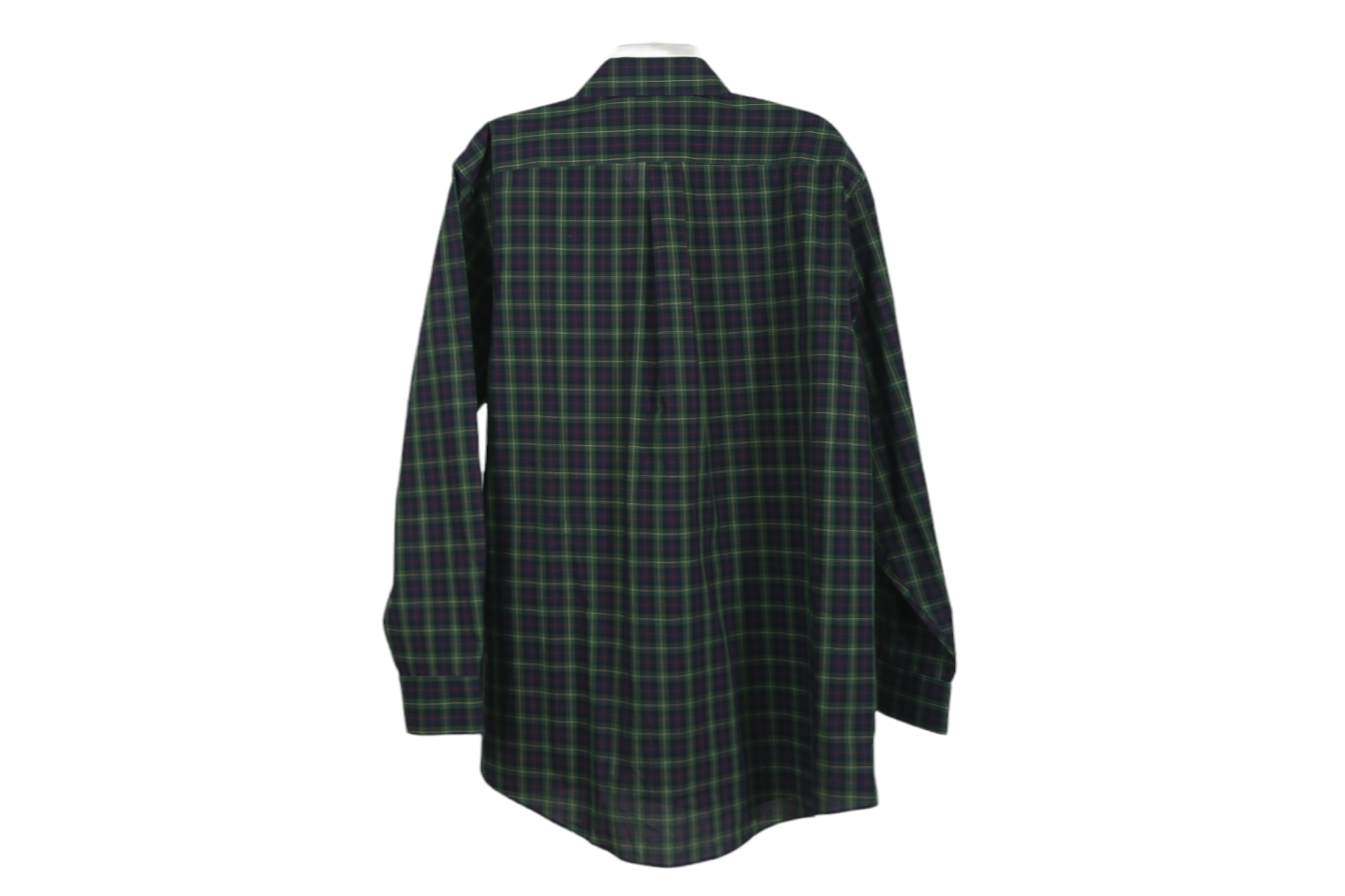 Stafford Travel Performance Green Blue Plaid Regular Fit Shirt | 16 1/2 34-35