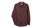 Haggar Dark Pink Plaid Shirt | XL