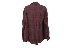 Haggar Dark Pink Plaid Shirt | XL