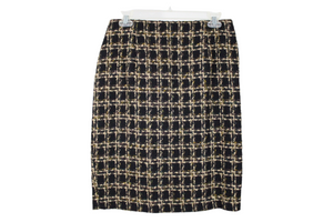 Clichy Black Woven Wool Blend Skirt | 10