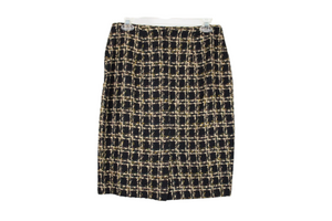 Clichy Black Woven Wool Blend Skirt | 10