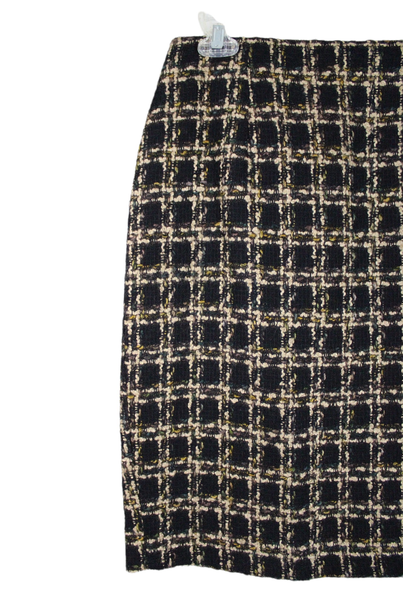 Clichy Black Woven Wool Blend Skirt | 10