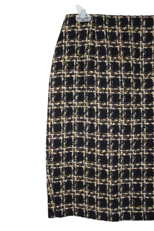 Clichy Black Woven Wool Blend Skirt | 10