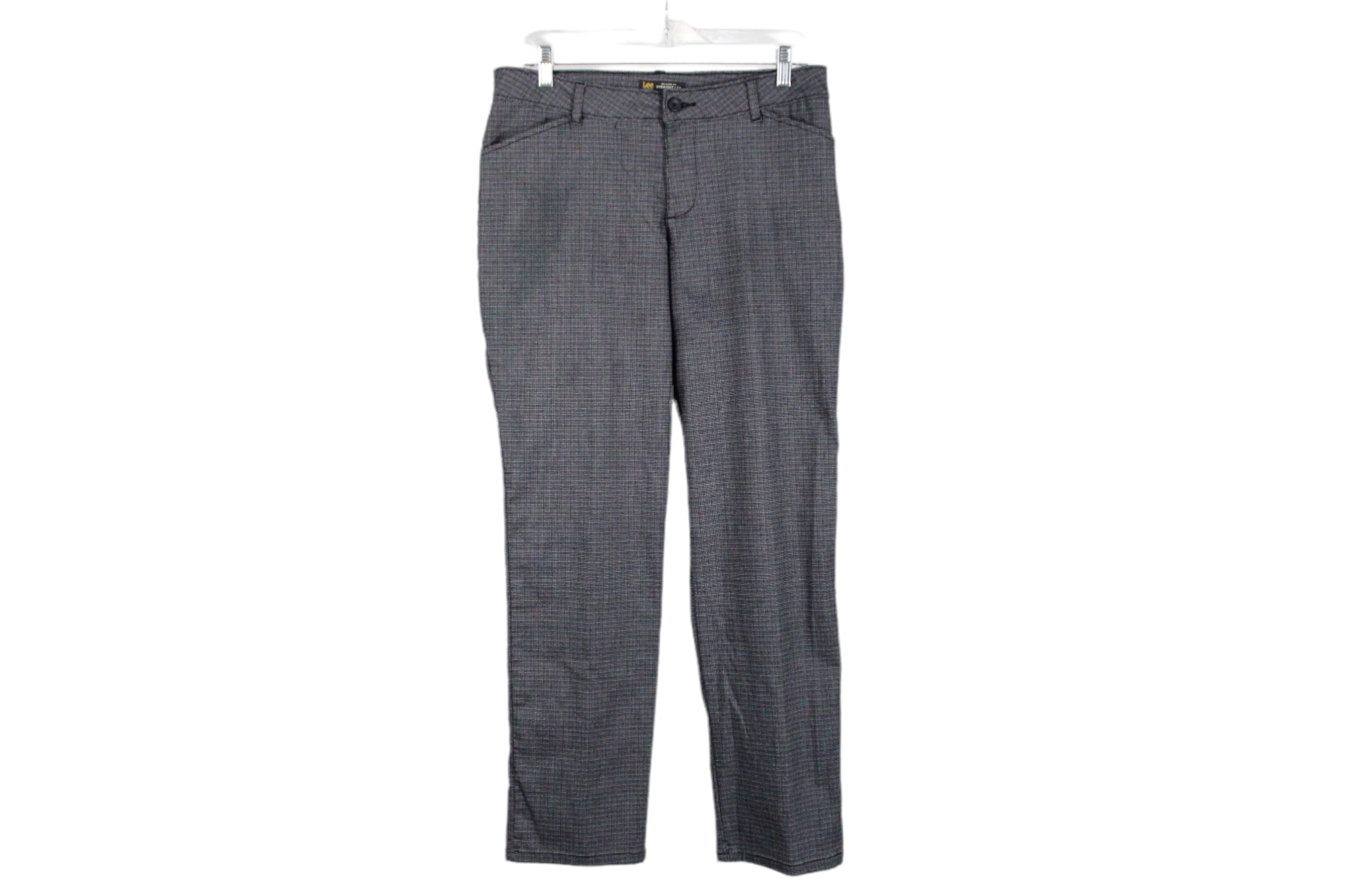 Lee Relaxed Fit Straight Leg Mid Rise Black Pants | 8 Petite
