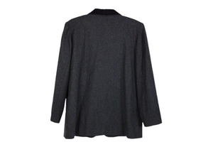 Sag Harbor Charcoal Gray Wool Blazer Jacket | 14 Petite