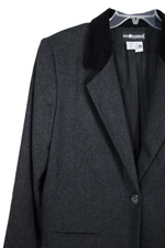 Sag Harbor Charcoal Gray Wool Blazer Jacket | 14 Petite