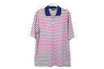Walter Hagen Essentials Blue Red Striped Polo | L