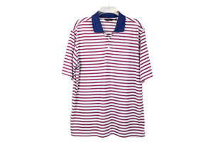 Walter Hagen Essentials Blue Red Striped Polo | L