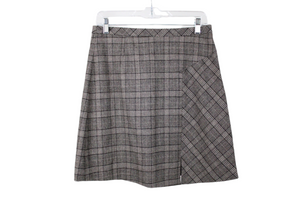 Banana Republic Brown Plaid Wool Mini Skirt | 6
