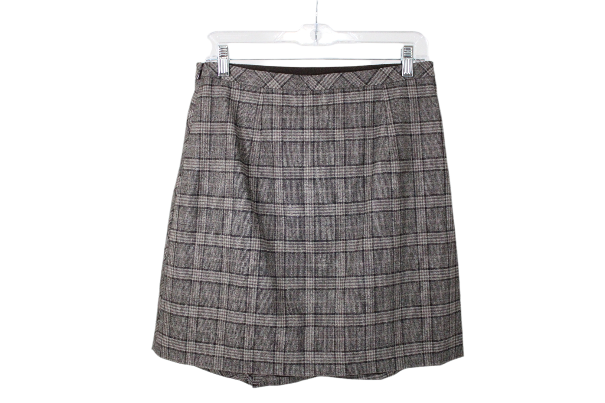 Banana Republic Brown Plaid Wool Mini Skirt | 6