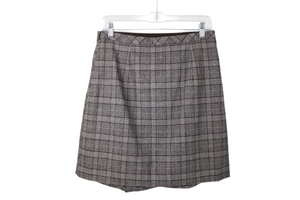 Banana Republic Brown Plaid Wool Mini Skirt | 6