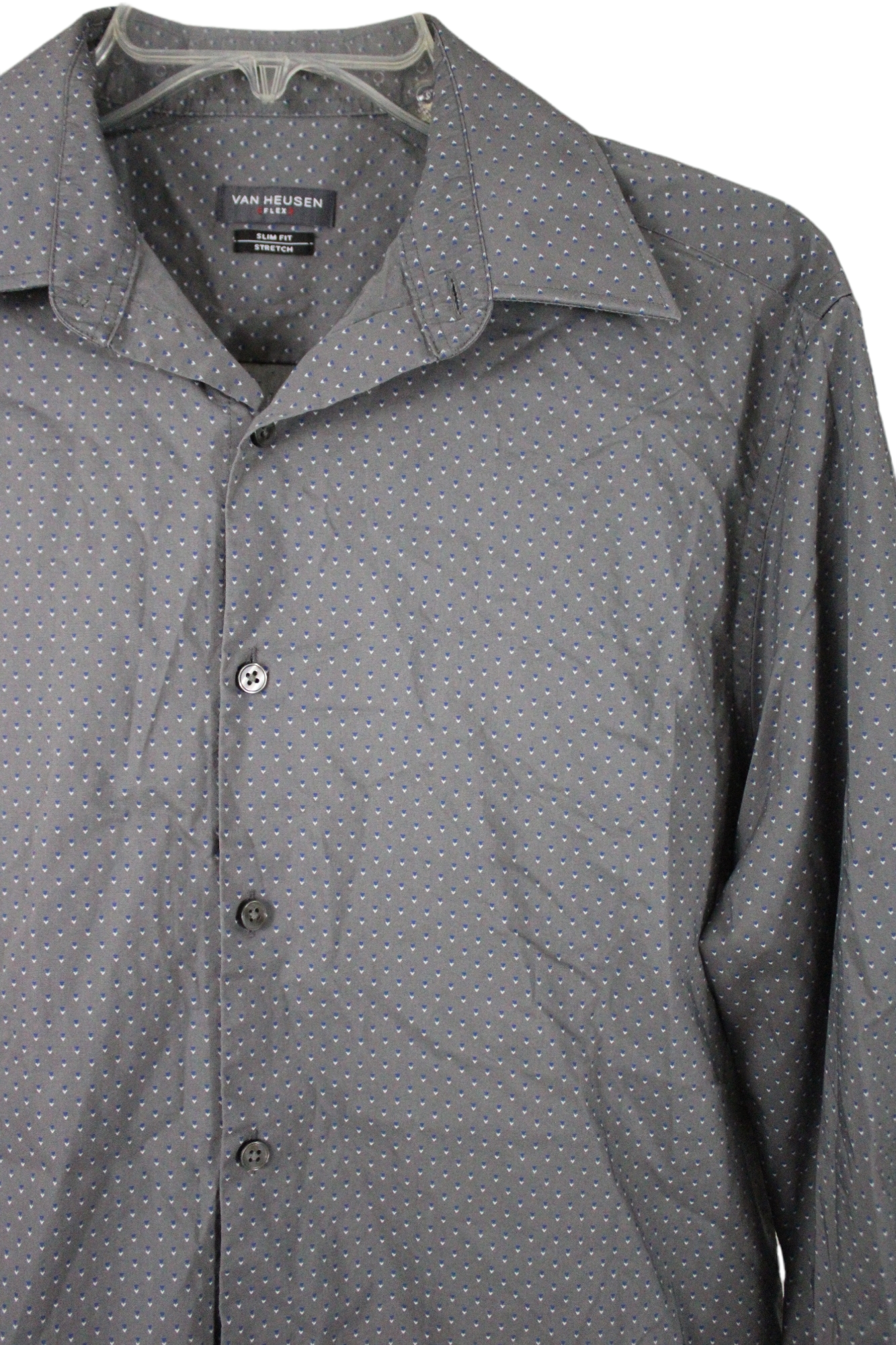 Van Heusen Flex Slim Fit Gray Dotted Shirt | 15 1/2 34/35