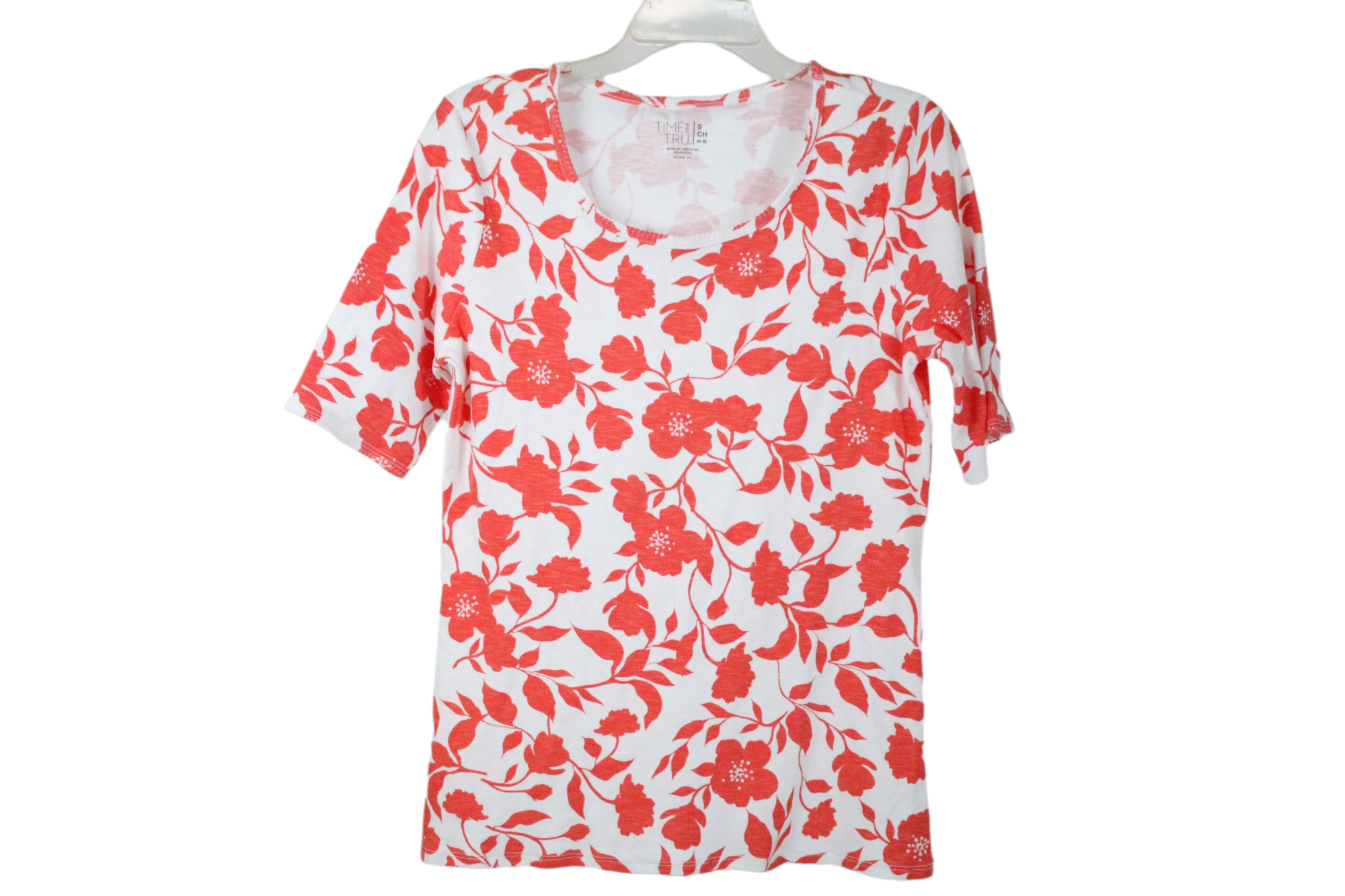 Time And Tru Red Floral Top | S