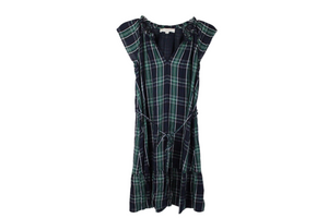 LOFT Blue Green Plaid Dress | 0 Petite
