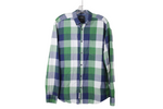 L.O.G.G. Blue Green Plaid Fitted Shirt | M