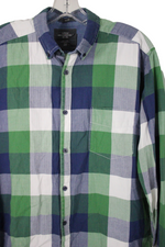 L.O.G.G. Blue Green Plaid Fitted Shirt | M