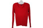 George Red Ribbed Sweaters | XL