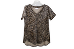 Amaryllis Cheetah Print Crushed Velvet Top | M