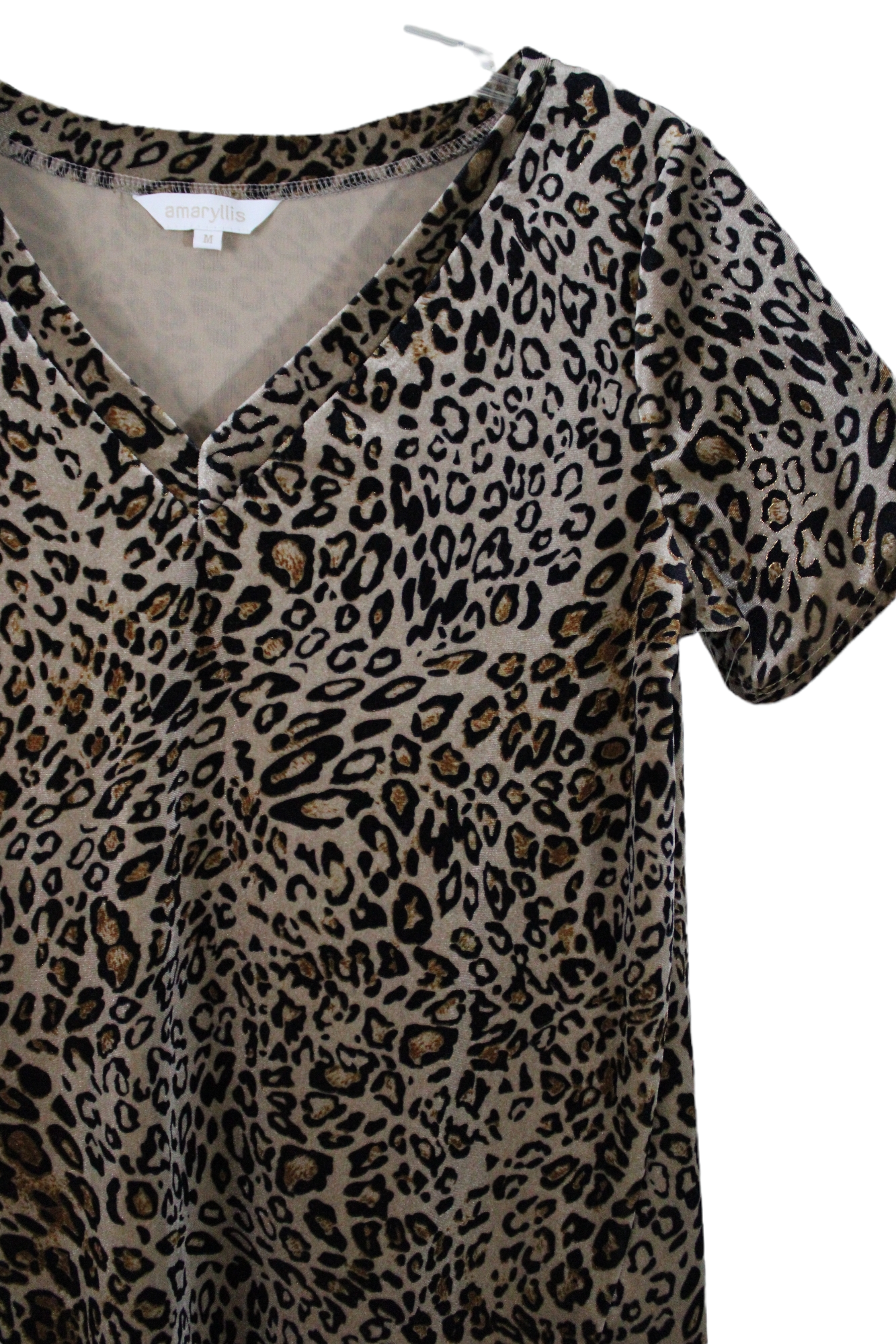 Amaryllis Cheetah Print Crushed Velvet Top | M