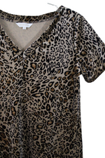 Amaryllis Cheetah Print Crushed Velvet Top | M