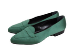 Prada Milano Silk Green Loafer Flats | Size 37 1/2 (6.5)