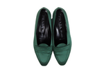 Prada Milano Silk Green Loafer Flats | Size 37 1/2 (6.5)