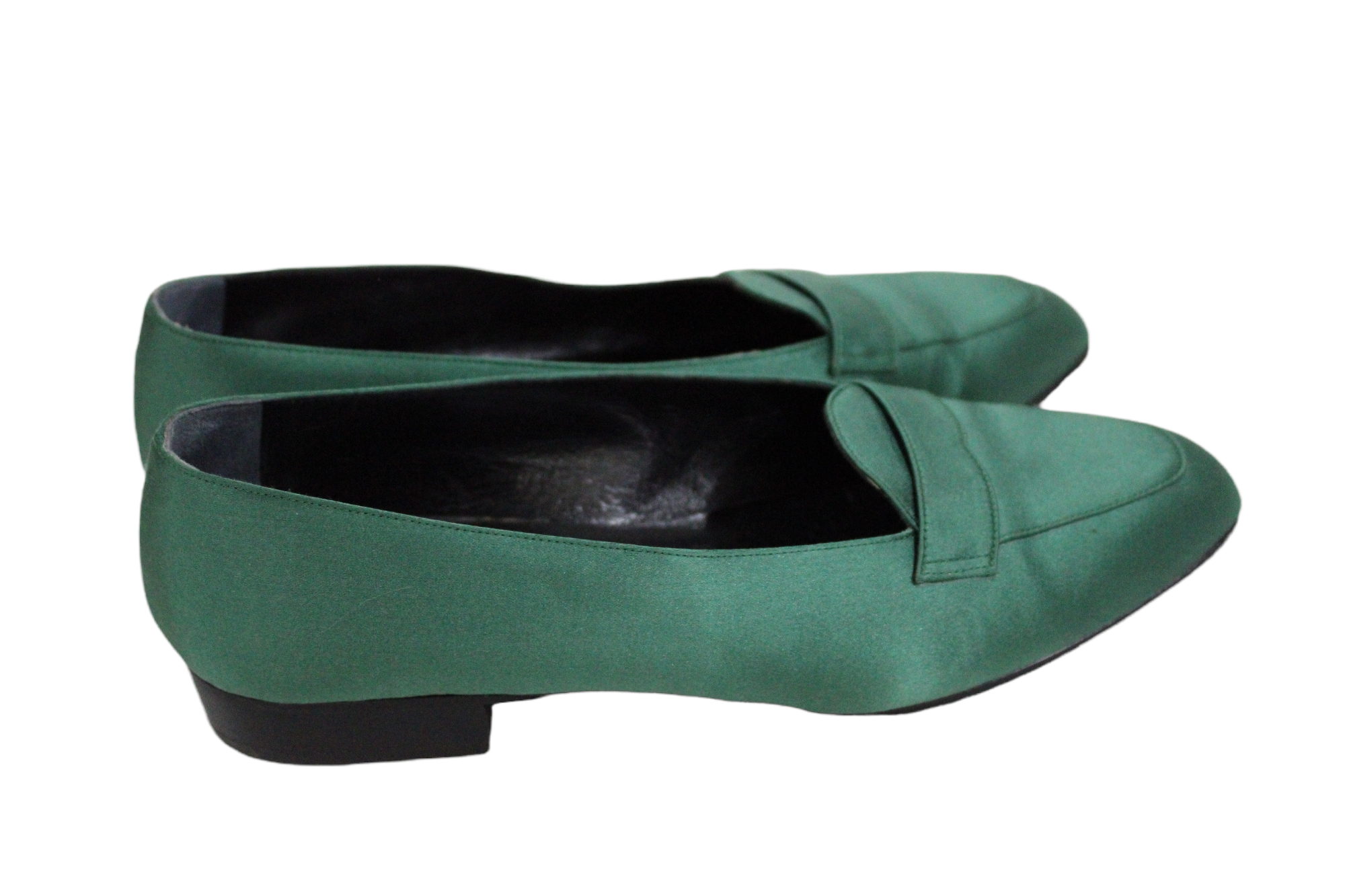 Prada Milano Silk Green Loafer Flats | Size 37 1/2 (6.5)